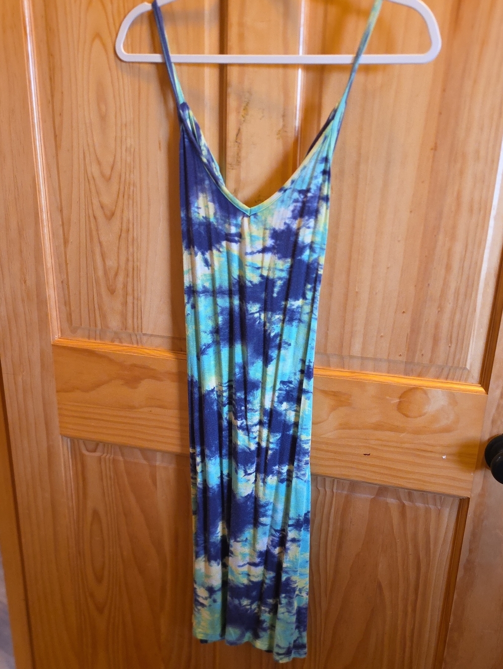 Derek Heart Blue & Green Tie-Dye Slip Dress